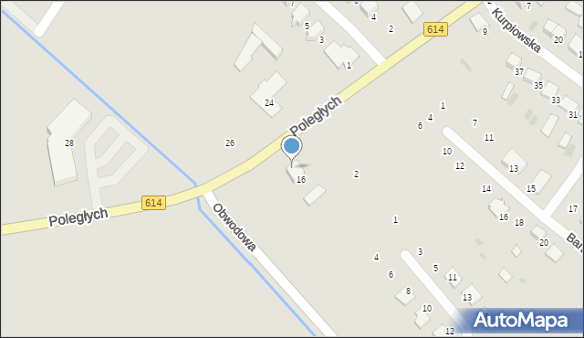 Myszyniec, Poległych, 17, mapa Myszyniec