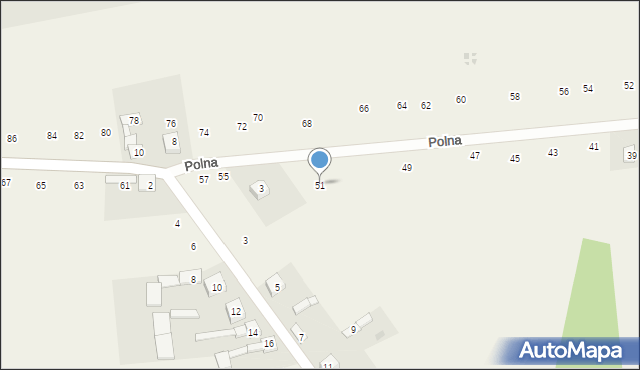 Mzyki, Polna, 51, mapa Mzyki