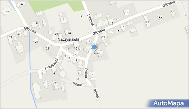 Naczysławki, Polna, 3, mapa Naczysławki