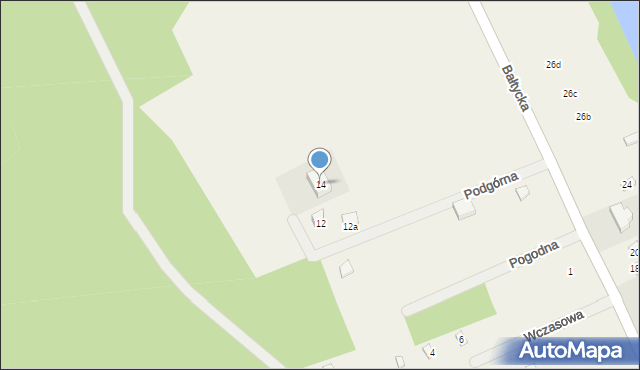 Nadole, Podgórna, 14, mapa Nadole