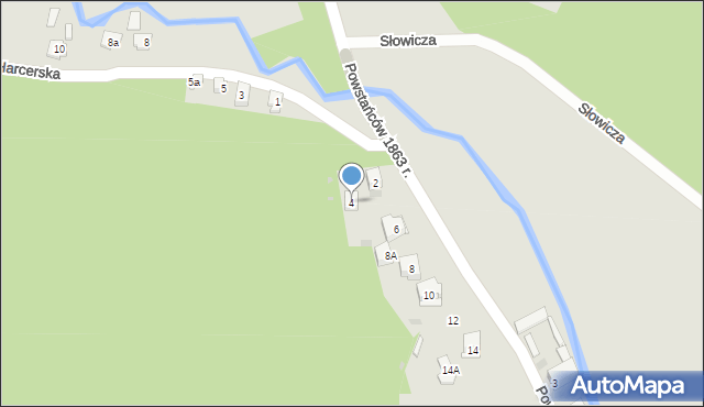 Nałęczów, Powstańców 1863 r., 4, mapa Nałęczów