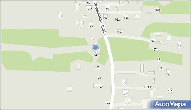 Nałęczów, Powstańców 1863 r., 84, mapa Nałęczów