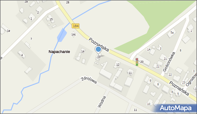 Napachanie, Poznańska, 13, mapa Napachanie