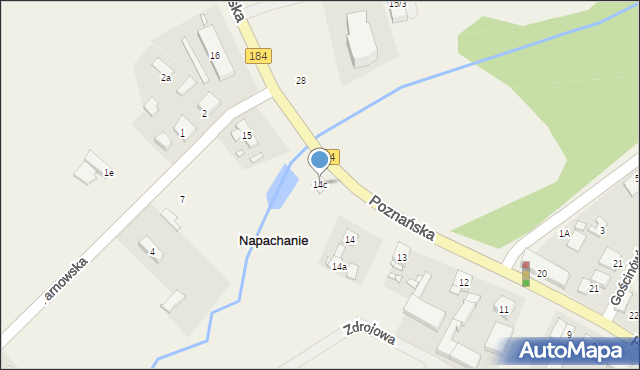 Napachanie, Poznańska, 14c, mapa Napachanie