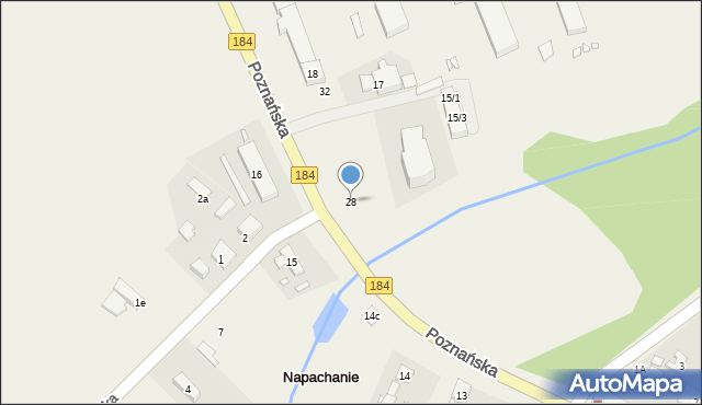 Napachanie, Poznańska, 28, mapa Napachanie