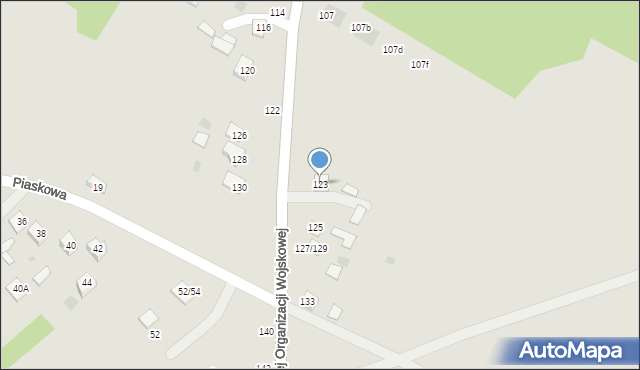 Nasielsk, Polskiej Organizacji Wojskowej, 123, mapa Nasielsk