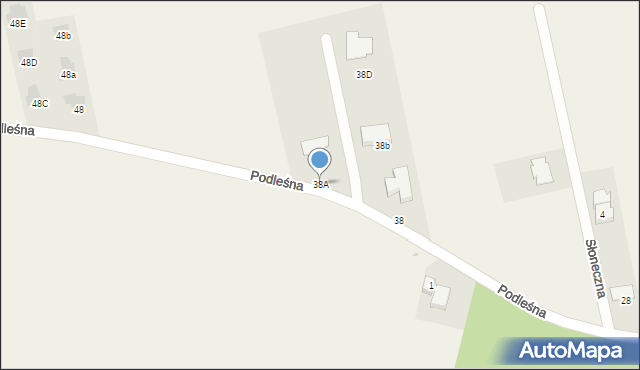 Natalin, Podleśna, 38A, mapa Natalin