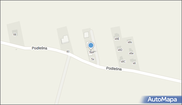 Natalin, Podleśna, 54A, mapa Natalin