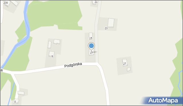 Nawojowa, Podgórska, 17, mapa Nawojowa