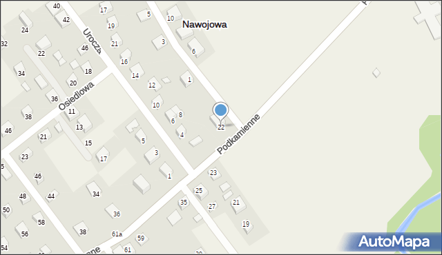 Nawojowa, Podkamienne, 22, mapa Nawojowa