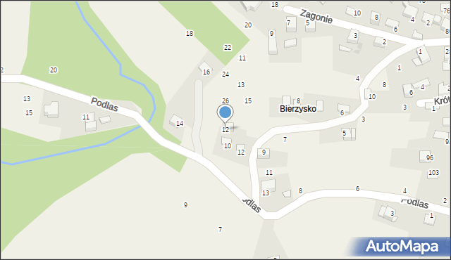 Nawojowa Góra, Podlas, 12, mapa Nawojowa Góra