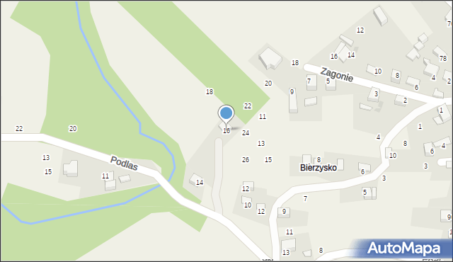 Nawojowa Góra, Podlas, 16, mapa Nawojowa Góra