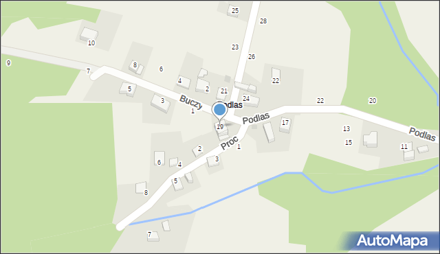 Nawojowa Góra, Podlas, 19, mapa Nawojowa Góra