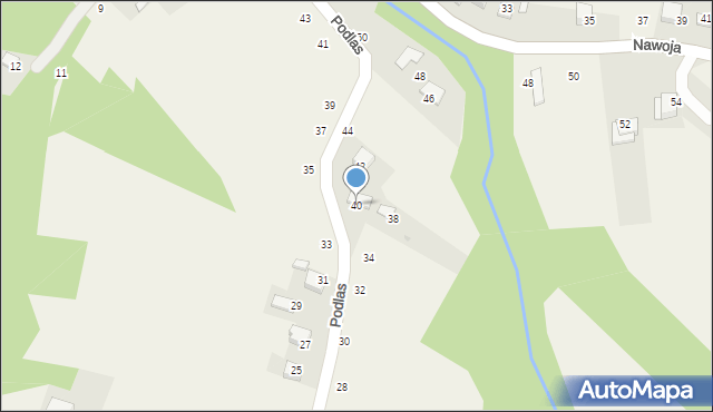 Nawojowa Góra, Podlas, 40, mapa Nawojowa Góra