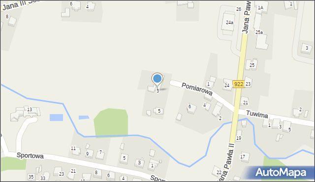 Nędza, Pomiarowa, 3, mapa Nędza