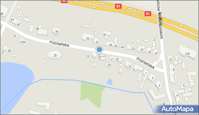 Nekla, Poznańska, 21, mapa Nekla