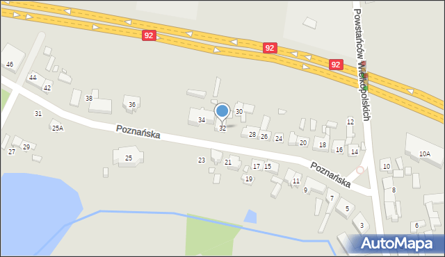 Nekla, Poznańska, 32, mapa Nekla