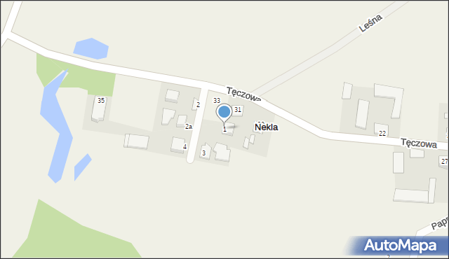 Nekla, Poziomkowa, 1, mapa Nekla
