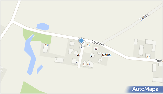 Nekla, Poziomkowa, 2, mapa Nekla