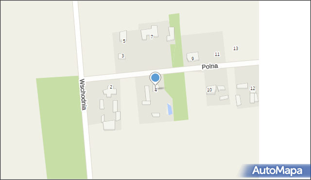 Nieborów, Polna, 4, mapa Nieborów