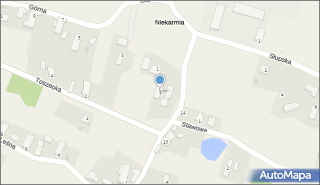 Niekarmia, Poniszowicka, 3, mapa Niekarmia