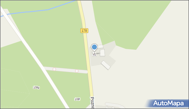 Niekursko, Poznańska, 41, mapa Niekursko