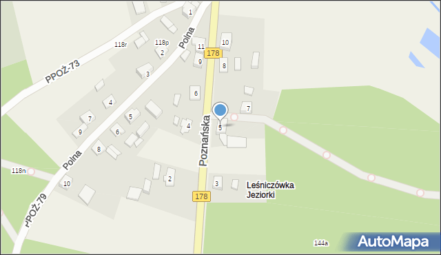 Niekursko, Poznańska, 5, mapa Niekursko