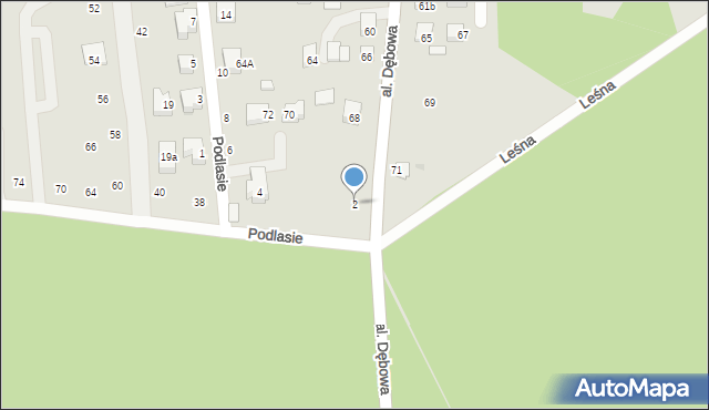 Niepołomice, Podlasie, 2, mapa Niepołomice