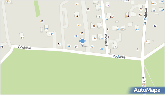 Niepołomice, Podlasie, 62, mapa Niepołomice