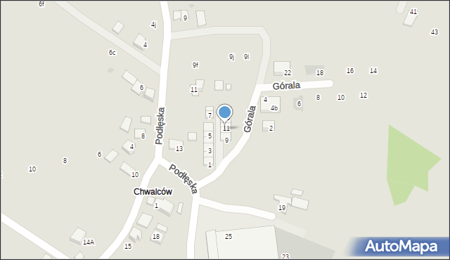 Niepołomice, Podłęska, 15J, mapa Niepołomice