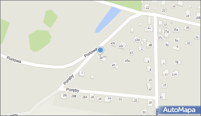 Niepołomice, Poręby, 1A, mapa Niepołomice