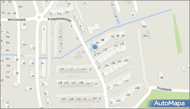 Niepołomice, Potasińskiego Włodzimierza, gen., 11, mapa Niepołomice