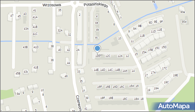 Niepołomice, Potasińskiego Włodzimierza, gen., 12D, mapa Niepołomice