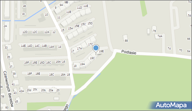 Niepołomice, Potasińskiego Włodzimierza, gen., 19D, mapa Niepołomice