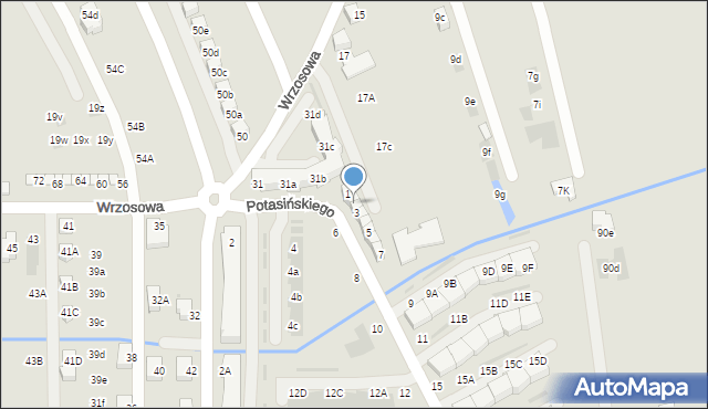 Niepołomice, Potasińskiego Włodzimierza, gen., 1A, mapa Niepołomice