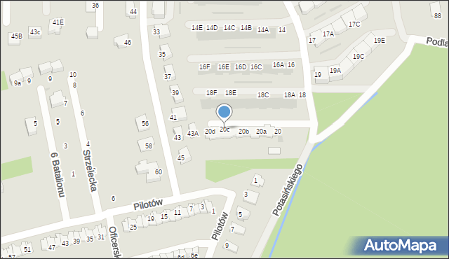 Niepołomice, Potasińskiego Włodzimierza, gen., 20c, mapa Niepołomice