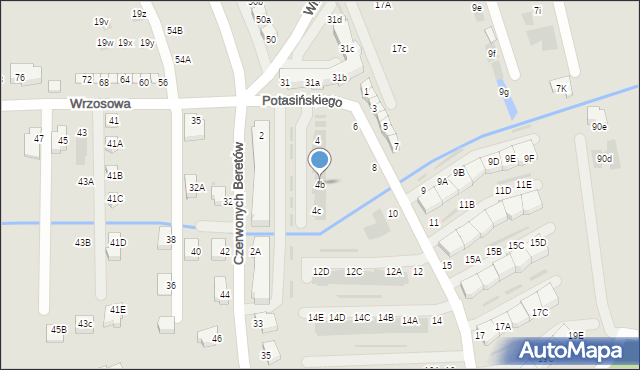 Niepołomice, Potasińskiego Włodzimierza, gen., 4b, mapa Niepołomice