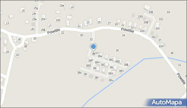 Niepołomice, Powiśle, 38, mapa Niepołomice