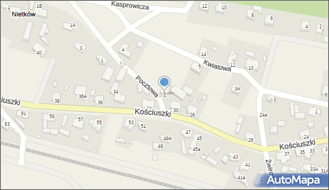 Nietków, Pocztowa, 2, mapa Nietków