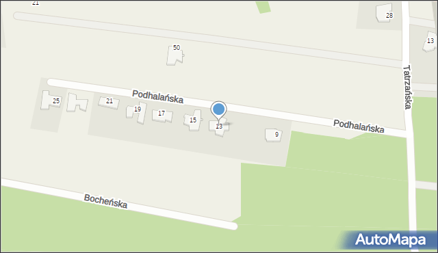 Niwy, Podhalańska, 13, mapa Niwy