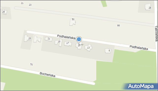 Niwy, Podhalańska, 15, mapa Niwy