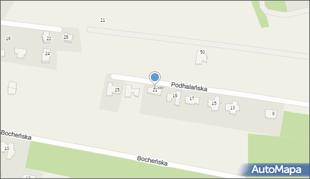 Niwy, Podhalańska, 21, mapa Niwy