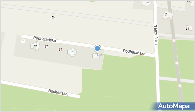 Niwy, Podhalańska, 9, mapa Niwy