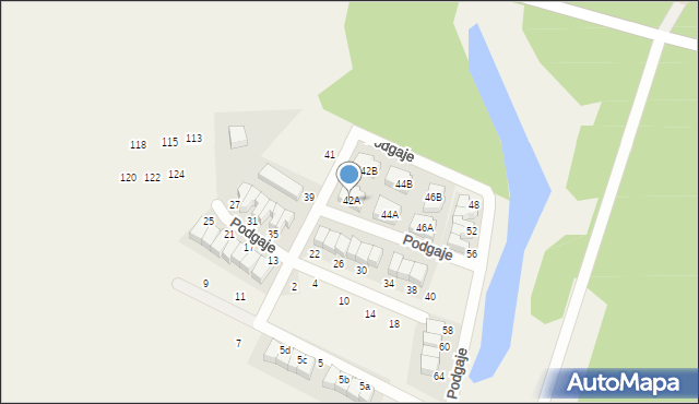 Nochowo, Podgaje, 42A, mapa Nochowo