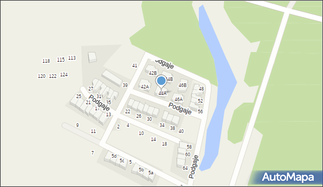 Nochowo, Podgaje, 44A, mapa Nochowo
