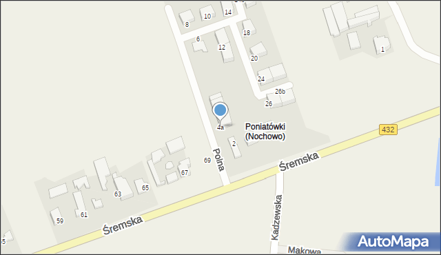 Nochowo, Polna, 4a, mapa Nochowo