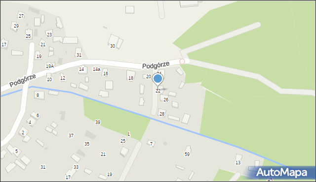 Nowa Dęba, Podgórze, 22, mapa Nowa Dęba