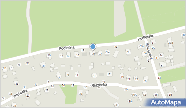 Nowa Dęba, Podleśna, 20, mapa Nowa Dęba