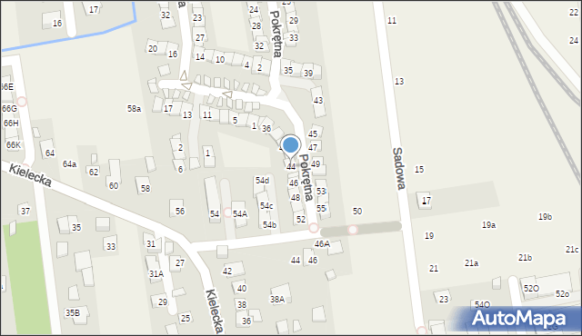 Nowa Iwiczna, Pokrętna, 44, mapa Nowa Iwiczna