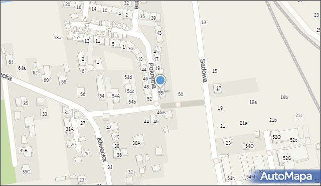 Nowa Iwiczna, Pokrętna, 55, mapa Nowa Iwiczna